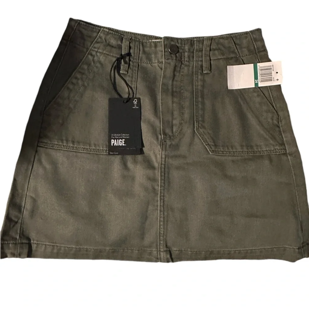 NWT Paige Mayslie Twill Skirt- Size 24 (XS)  MSRP $179 - Picture 3 of 14